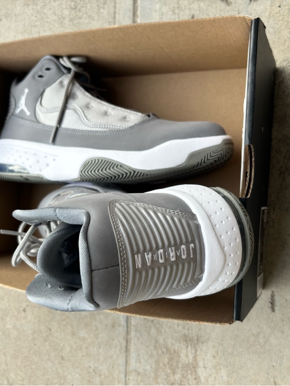 Jordan Kids Grey and White High-Top Sneakers